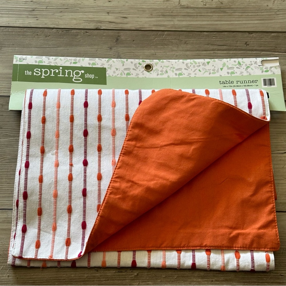 The Spring Shop/Hobby Lobby Table Runner Orange Burgundy White Brand New